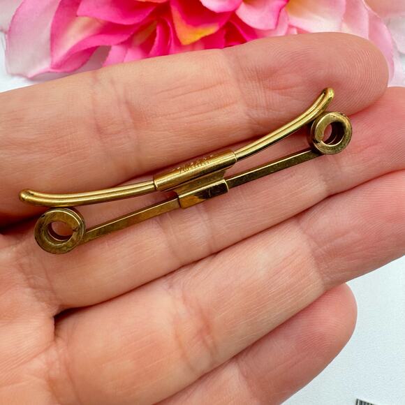 Vintage Swank Gold Filled Collar Clip Stay 1/20 12K G. F. Retro Dapper Signed - Picture 4 of 9